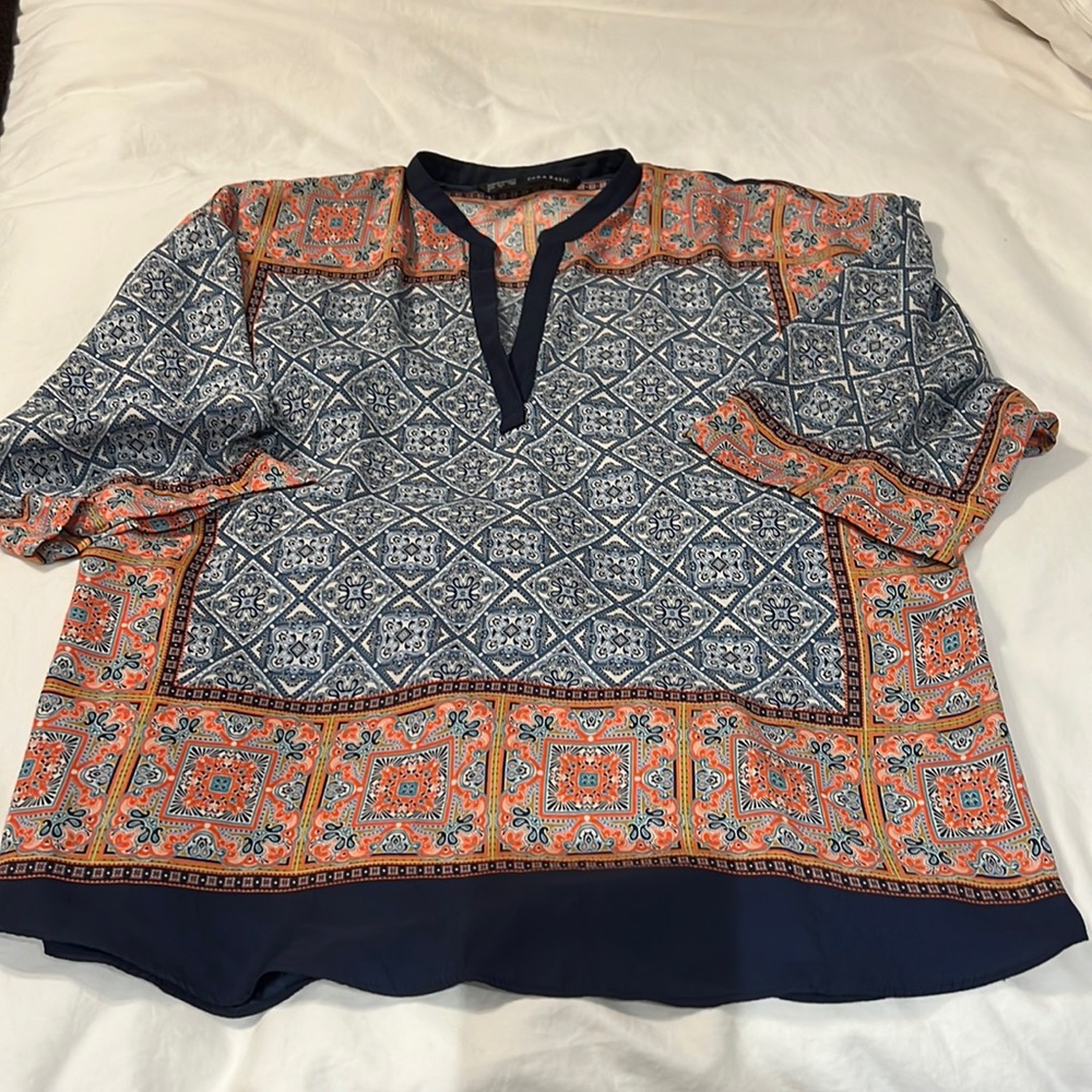 Zara Basic Small Handkerchief Blouse - image 1